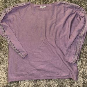 The cute and chic Purple Knit Sweater with sparkly accents